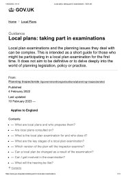 Local plans: taking part in examinations