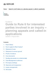 Guide to Rule 6 for interested parties involved in an inquiry - planning appeals and called-in applications