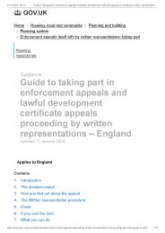 Guide to taking part in enforcement appeals and lawful development certificate appeals proceeding by written representations - England