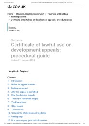 Certificate of lawful use or development appeals: procedural guide