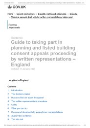 Guide to taking part in planning and listed building consent appeals proceeding by written representations - England