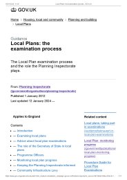Local plans: the examination process