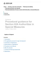 Procedural guidance for Section 62A authorities in special measures