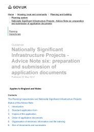 Nationally significant infrastructure projects - advice note six: preparation and submission of application documents. Version 11