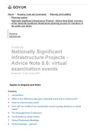 Nationally significant infrastructure projects - advice note 8.6: virtual examination events. Version 1