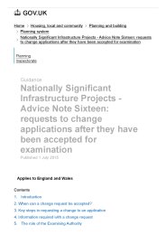 Nationally significant infrastructure projects - advice note sixteen: requests to change applications after they have been accepted for examination. Version 3