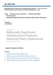 Nationally significant infrastructure projects: national policy statements