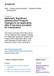 Nationally significant infrastructure projects: changes to an application after it has been accepted for examination