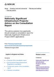 Nationally significant infrastructure projects: advice on the consultation report