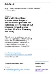 Nationally significant infrastructure projects: advice on the process for obtaining information about interests in land (under section 52 of the Planning Act 2008)