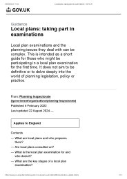 Local plans: taking part in examinations