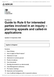 Guide to Rule 6 for interested parties involved in an inquiry - planning appeals and called-in applications