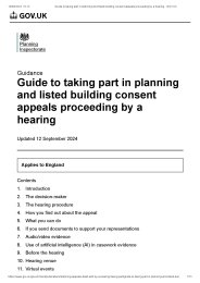 Guide to taking part in planning and listed building consent appeals proceeding by a hearing