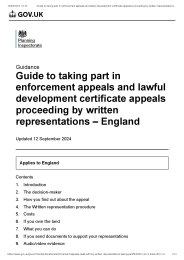 Guide to taking part in enforcement appeals and lawful development certificate appeals proceeding by written representations - England