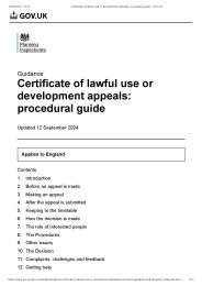 Certificate of lawful use or development appeals: procedural guide