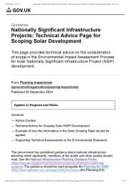 Nationally significant infrastructure projects: technical advice page for scoping solar development