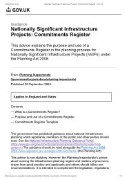 Nationally significant infrastructure projects: commitments register