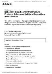 Nationally significant infrastructure projects: advice on habitats regulations assessments