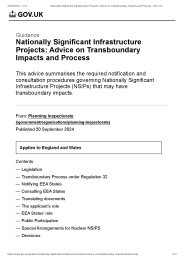 Nationally significant infrastructure projects: advice on transboundary impacts and process