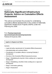 Nationally significant infrastructure projects: advice on cumulative effects assessment