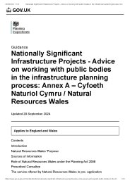 Nationally Significant Infrastructure Projects - advice on working with public bodies in the infrastructure planning process. Annex A: Cyfoeth Naturiol Cymru/Natural Resources Wales