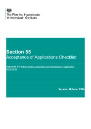 Nationally significant infrastructure projects: advice on the preparation and submission of application documents. Appendix 3 - section 55 acceptance of applications checklist