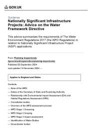 Nationally significant infrastructure projects: advice on the Water Framework Directive