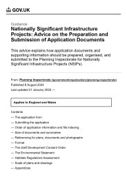 Nationally significant infrastructure projects: advice on the preparation and submission of application documents