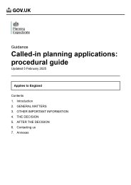 Called-in planning applications: procedural guide