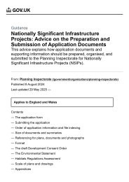 Nationally significant infrastructure projects: advice on the preparation and submission of application documents