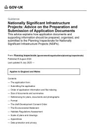 Nationally significant infrastructure projects: advice on the preparation and submission of application documents