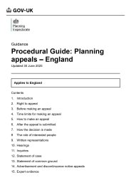 Procedural guide: planning appeals - England