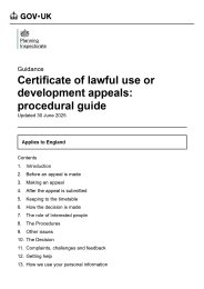 Certificate of lawful use or development appeals: procedural guide