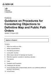 Guidance on procedures for considering objections to definitive map and public path orders