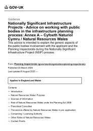 Nationally Significant Infrastructure Projects - advice on working with public bodies in the infrastructure planning process. Annex A: Cyfoeth Naturiol Cymru/Natural Resources Wales