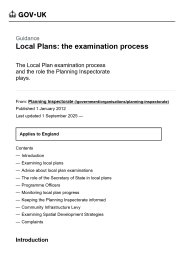 Local plans: the examination process