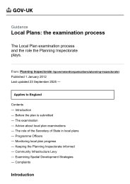 Local plans: the examination process