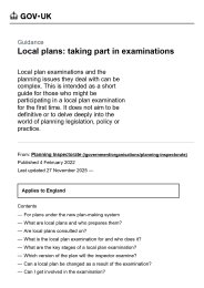 Local plans: taking part in examinations