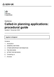 Called-in planning applications: procedural guide