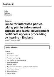 Guide for interested parties taking part in enforcement appeals and lawful development certificate appeals proceeding by hearing - England