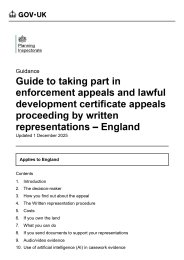 Guide to taking part in enforcement appeals and lawful development certificate appeals proceeding by written representations - England