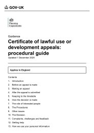 Certificate of lawful use or development appeals: procedural guide