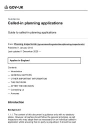 Called-in planning applications