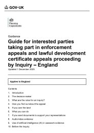 Guide for interested parties taking part in enforcement appeals and lawful development certificate appeals proceeding by inquiry - England