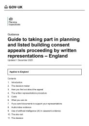 Guide to taking part in planning and listed building consent appeals proceeding by written representations - England