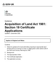 Acquisition of Land Act 1981: section 19 certificate applications