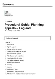 Procedural guide: planning appeals - England