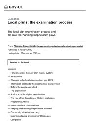 Local plans: the examination process