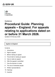 Procedural guide: planning appeals - England. For appeals relating to applications dated on or before 31 March 2026