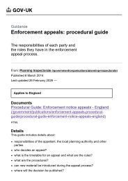 Procedural guide: enforcement notice appeals - England